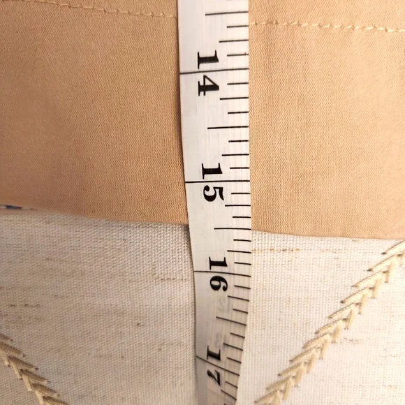 Anthropologie Tan A-Line Skirt Size 14 Blue‎ White Stripe Pockets Preppy EUC - Picture 5 of 6